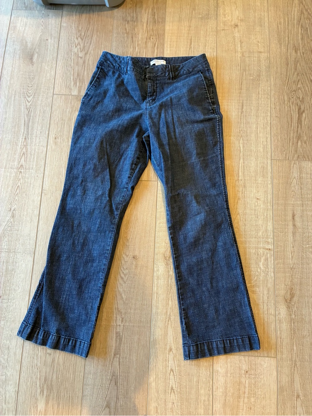 Coldwater Creek Dark Blue Natural Fit Denim Jeans pockets size 8P wide leg